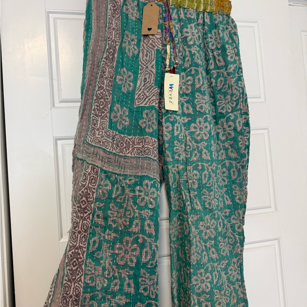 Kantha pants. Free size. NWT BOHO - Picture 2 of 11